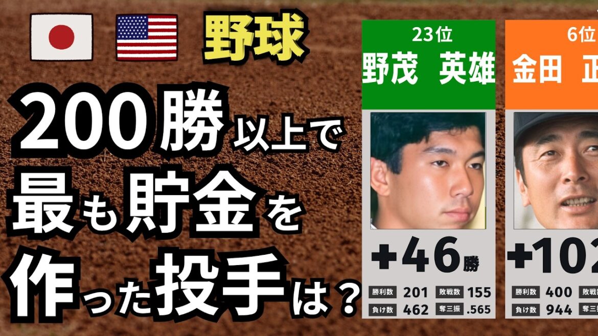[プロ野球] What are your predictions? Which pitcher made the most money with over 200 wins?[TOP25]