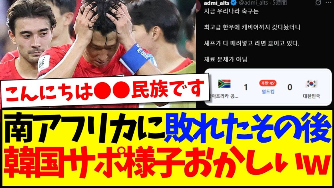 [Korea's reaction]After the loss to South Africa, here is the reaction of the Korean support team who looked obviously strange lol