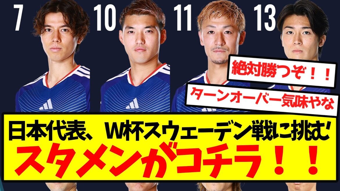 Here is the starting lineup for Japan's national team against Sweden at the World Cup! !