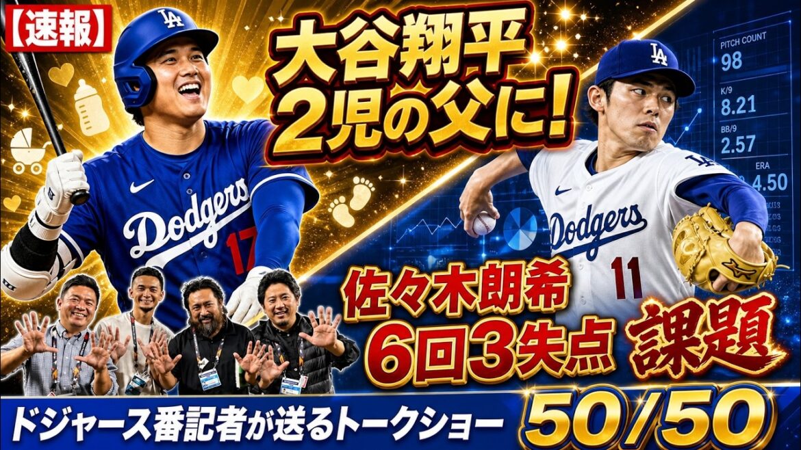 [Local News]Shohei Otani is now the father of two children! Aki Sasaki: What problems did we see after giving up 3 runs in the middle of the 6th inning? ?[Dodgers reporter's 50/50]