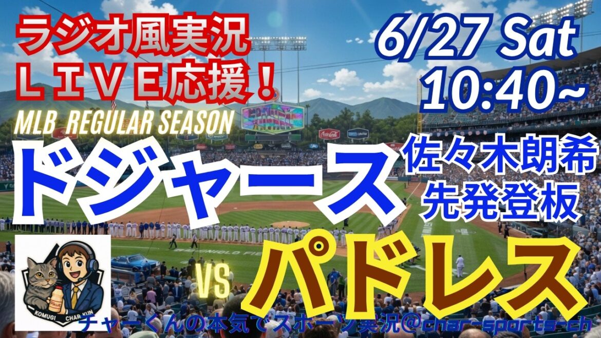 [Otani participates, Sasaki starts! Simultaneous viewing live support]Live live support of MLB Dodgers VS Padres in a radio style! #Shohei Ohtani #Dodgers #MLBLIVE #MLB Live #Baseball #mlb #Otani Home Run
