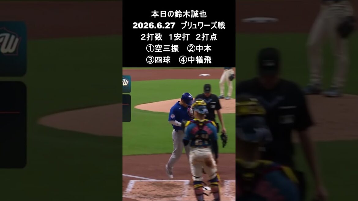 [Seiya Suzuki]2026.6.27 “No. 11 lead-off solo home run” against Brewers #Seiya Suzuki #Cubs #mlb