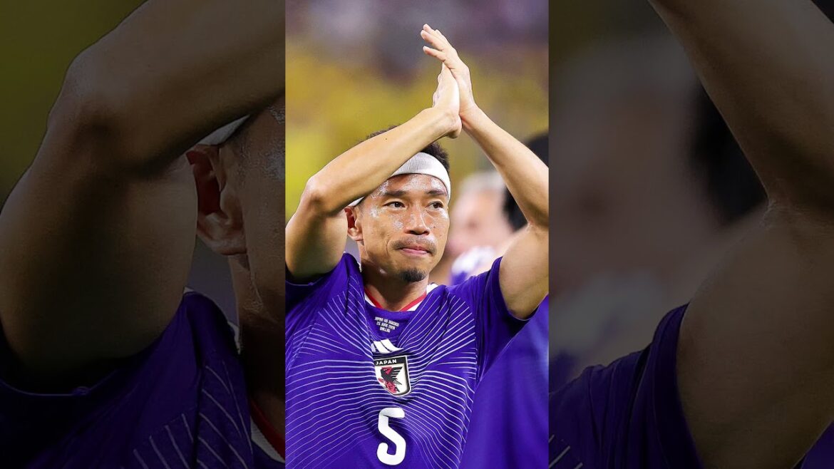 Yūto Nagatomo made history as the first Asian player to play in 𝐟𝐢𝐯𝐞 World Cups #worldcup  🖐️