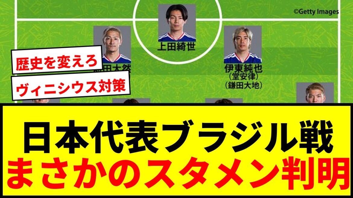 [Breaking news]Japan national team's projected starting lineup for the match against Brazil revealed! Tomiyasu & Sano to counter Vinicius? Multiple patterns for shadow and volunteer positions due to Kubo's absence