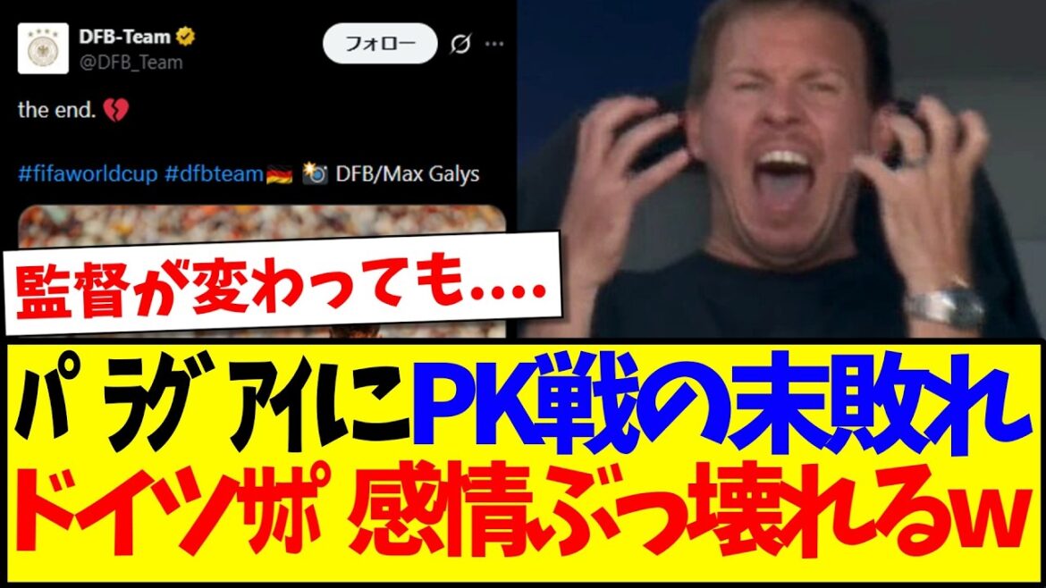[Germany's reaction]Here is the reaction of German supporters who were devastated after losing to Paraguay in a penalty shootout lol