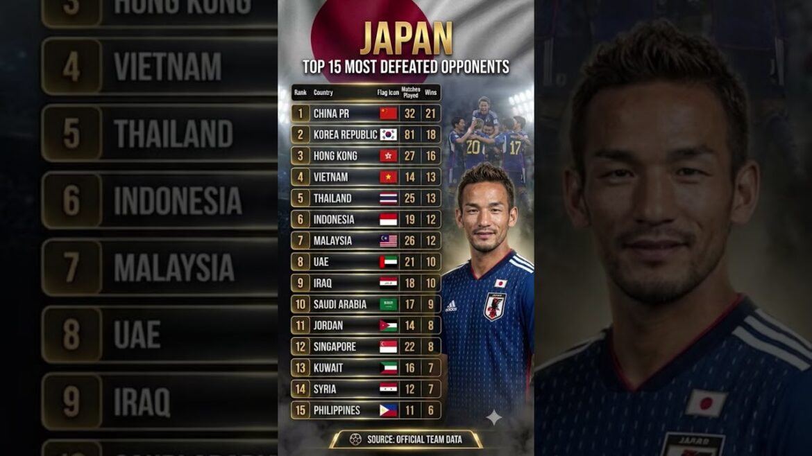 🇯🇵 Japan’s Most Defeated Opponents Ever ⚽ | Football Historic Records 2026 #japanfootball 🇯🇵 Japan's Most Defeated Opponents Ever ⚽ | Football Historic Records 2026 #japanfootball