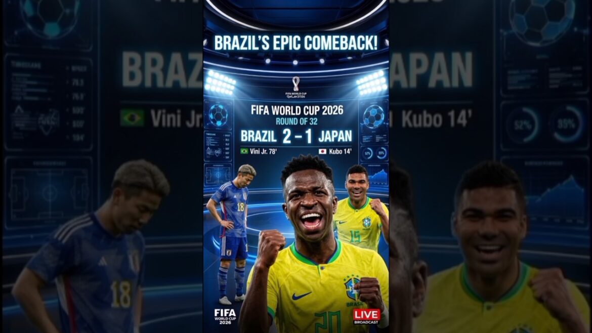 BRAZIL COMPLETE EPIC COMEBACK! 🇧🇷 Brazil 2–1 Japan | Vinícius Júnior Sends Brazil to Round of 16