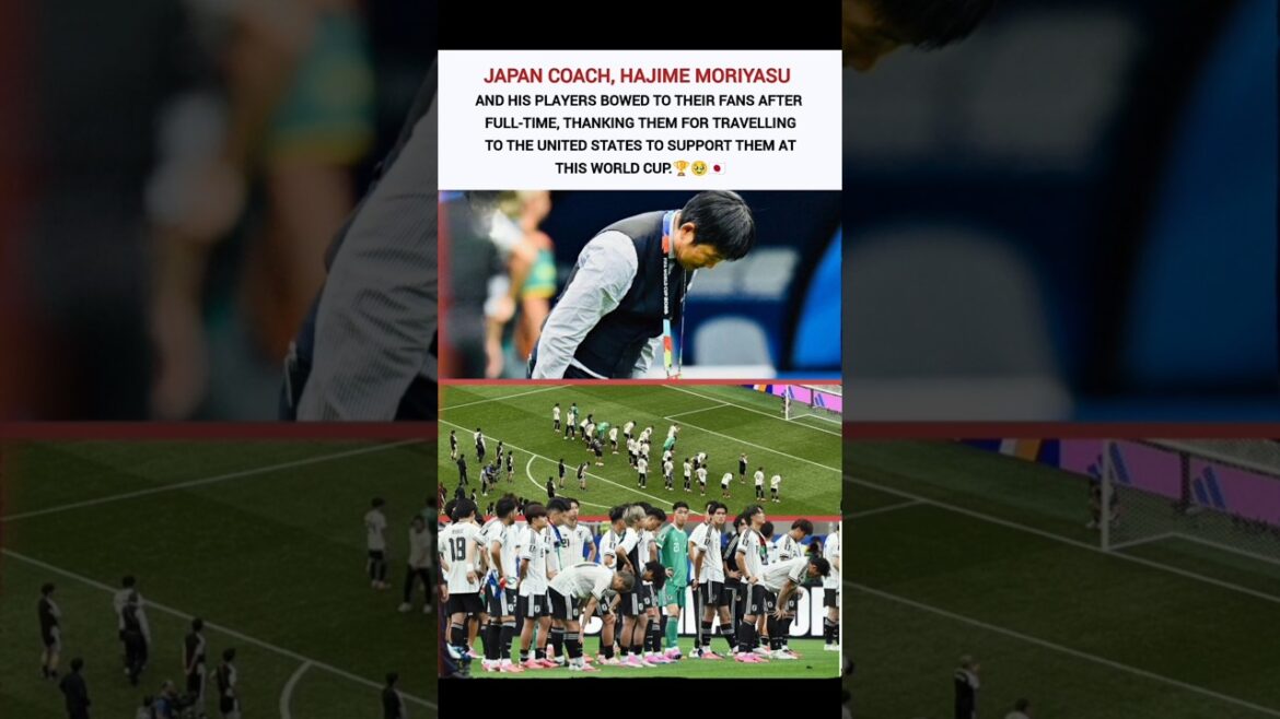Japan coach Hajime Moriyasu and his players bowed to their fans after full-time🇯🇵#worldcup2026#japan