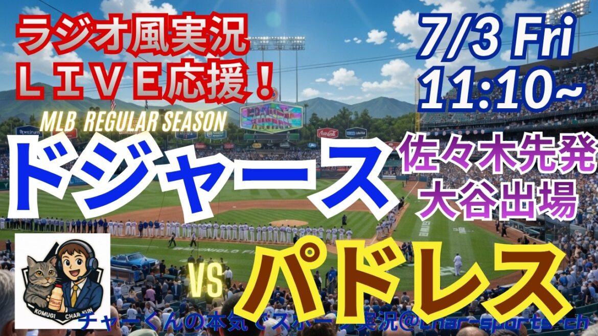 [Otani participates, Sasaki starts! Simultaneous viewing live support]Live live support of MLB Dodgers VS Padres in a radio style! #Shohei Ohtani #Dodgers #MLBLIVE #MLB Live #Baseball #mlb #Otani Home Run