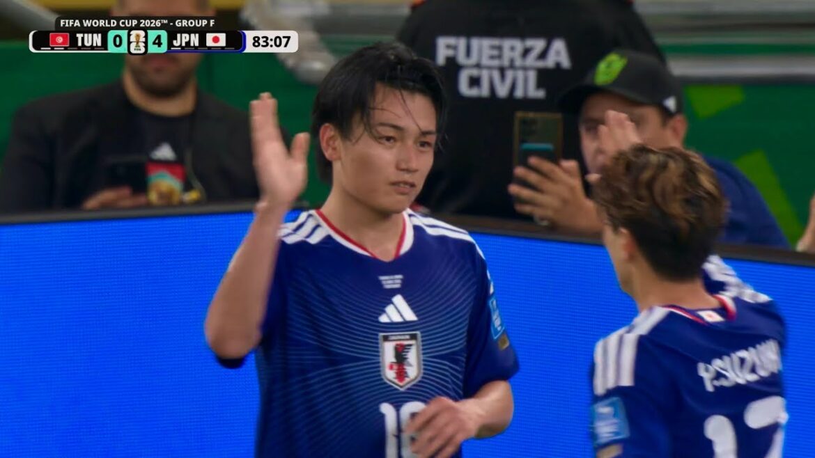 Tunisia vs Japan 0-4 | Ayase Ueda Second Goal | FIFA WORLD CUP 2026