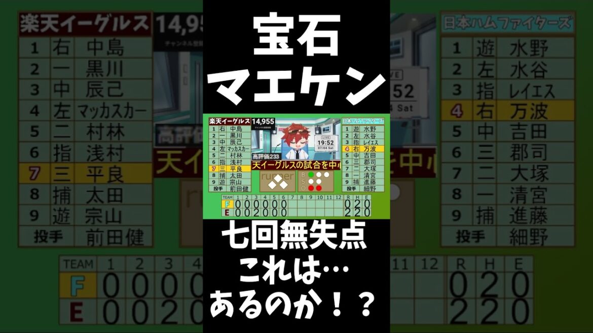 [Breaking News]Kenta Maeda, also known as Rakuten Eagles Maeken, has seven scoreless innings and can still go on...? #shorts