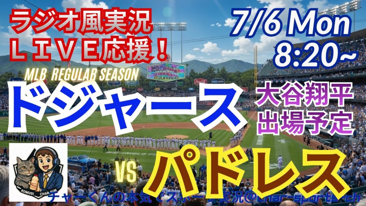[Otani participates! Simultaneous viewing live support]Live live support of MLB Dodgers VS Padres in a radio style! ＃Shohei Ohtani ＃Dodgers ＃MLBLIVE ＃MLBLIVE ＃Baseball ＃MLB ＃Otani home run ＃Yoshinobu Yamamoto