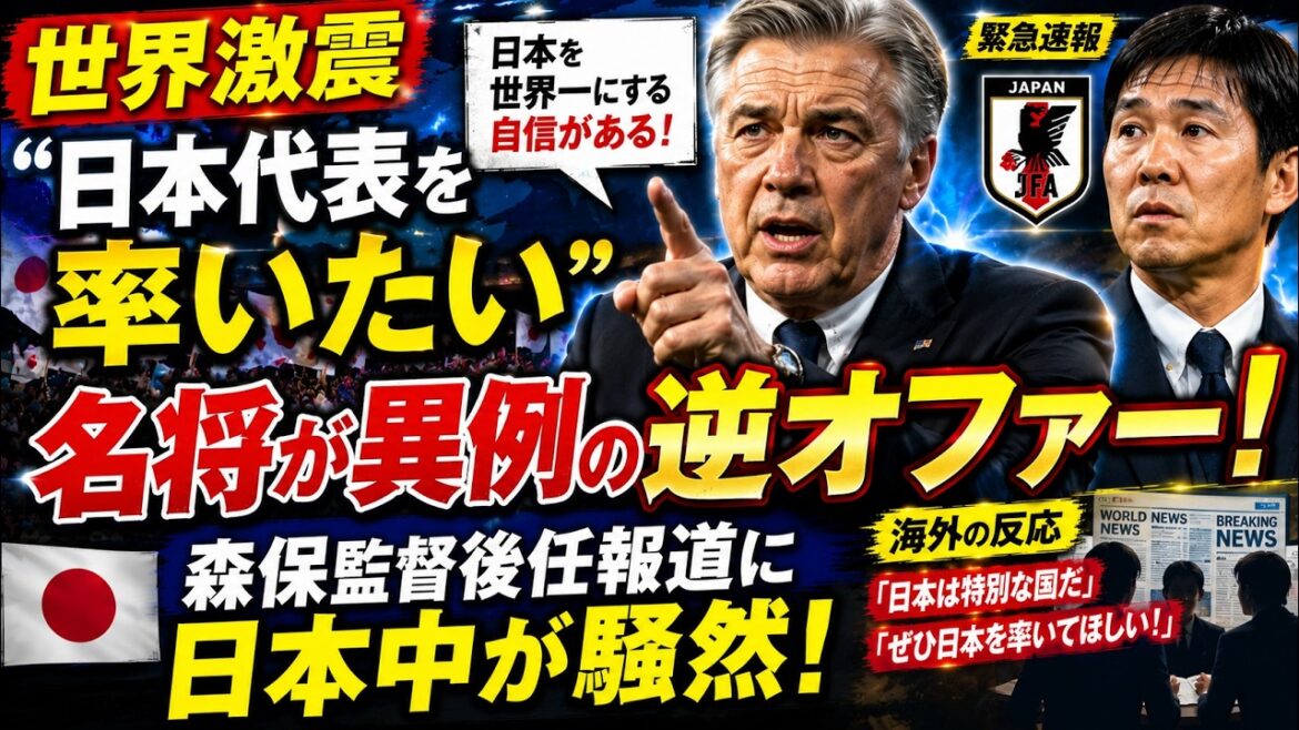 [World Earthquake]A famous general who wants to lead the Japanese national team makes an unusual counteroffer! The whole of Japan is in an uproar over the news of director Moriyasu's successor!