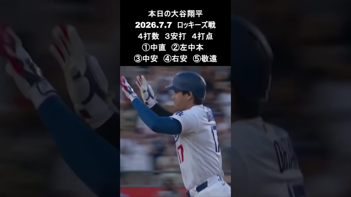 [Shohei Otani]2026.7.7 "No. 19 come-from-behind 2-run HR, 3 hits and 4 RBIs" vs. Rockies #Shohei Ohtani #Dodgers #mlb #shorts