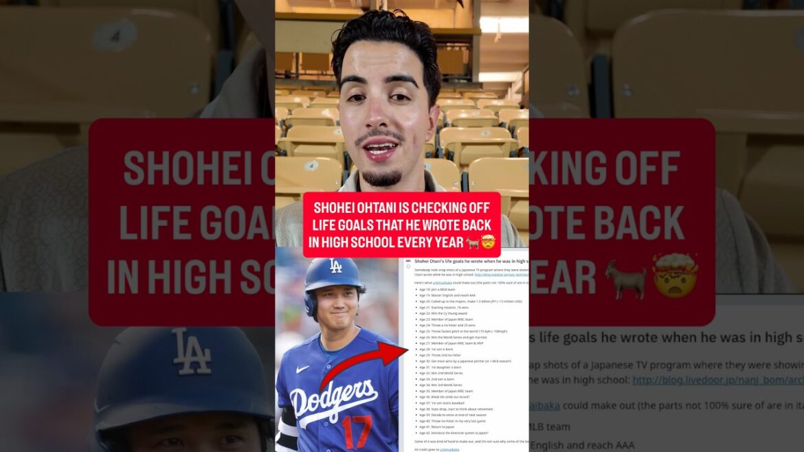 Shohei Ohtani keeps checking off life goals he set for himself back in high school 🤯🐐 Shohei Ohtani keeps checking off life goals he set for himself back in high school 🤯🐐