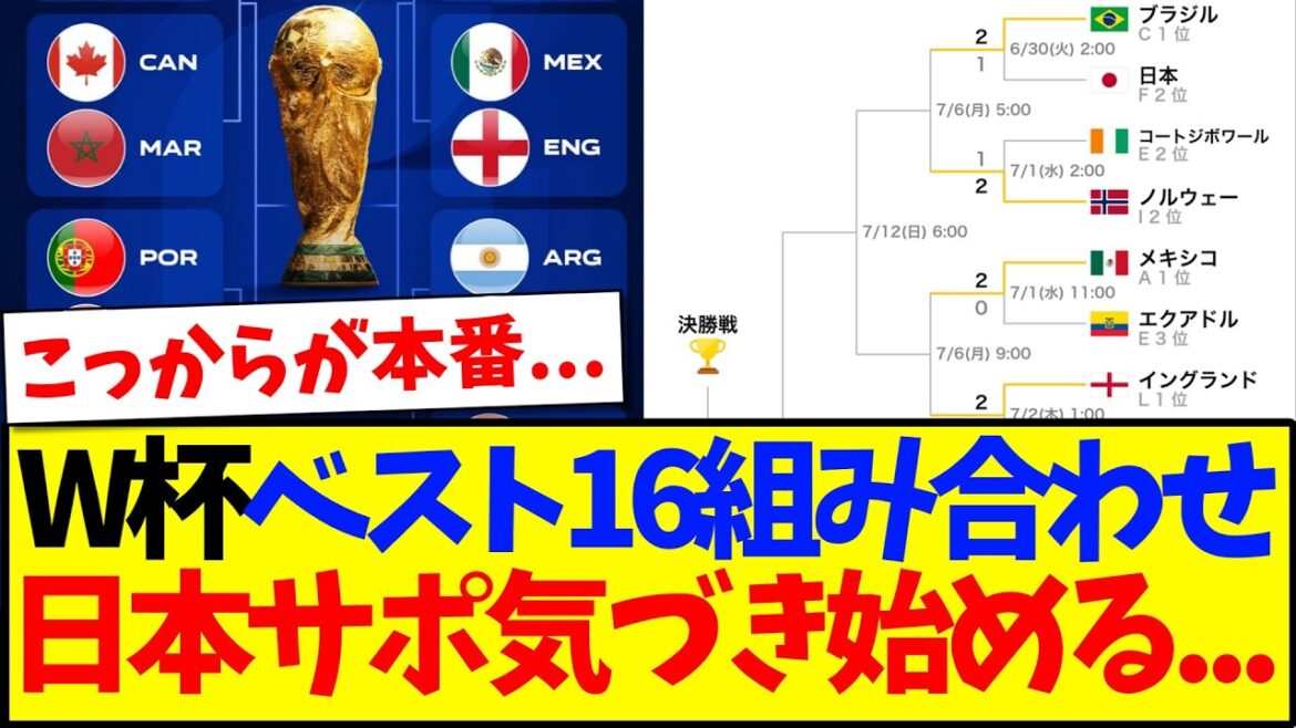 [Breaking news]World Cup best 16 combinations confirmed, here is the reaction from Japanese support