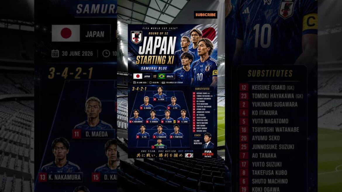 π―π΅ JAPAN STARTING XI IS HERE! π± Can Samurai Blue Shock Brazil? #WorldCup2026 π―π΅ JAPAN STARTING XI IS HERE! π± Can Samurai Blue Shock Brazil? #WorldCup2026
