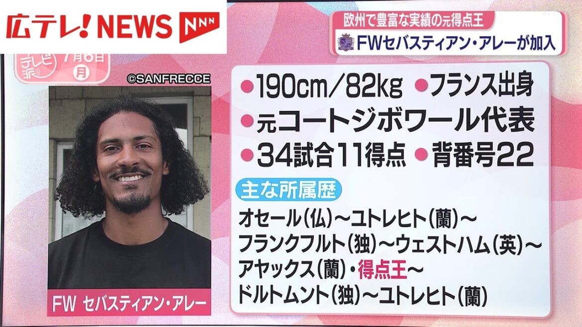 Sanfrecce Hiroshima acquires new foreigner, former top scorer with extensive track record in Europe