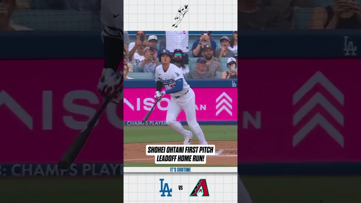 Shohei Ohtani Ambushes The First Pitch For A Leadoff Homer #Dodgers #ShoheiOhtani
