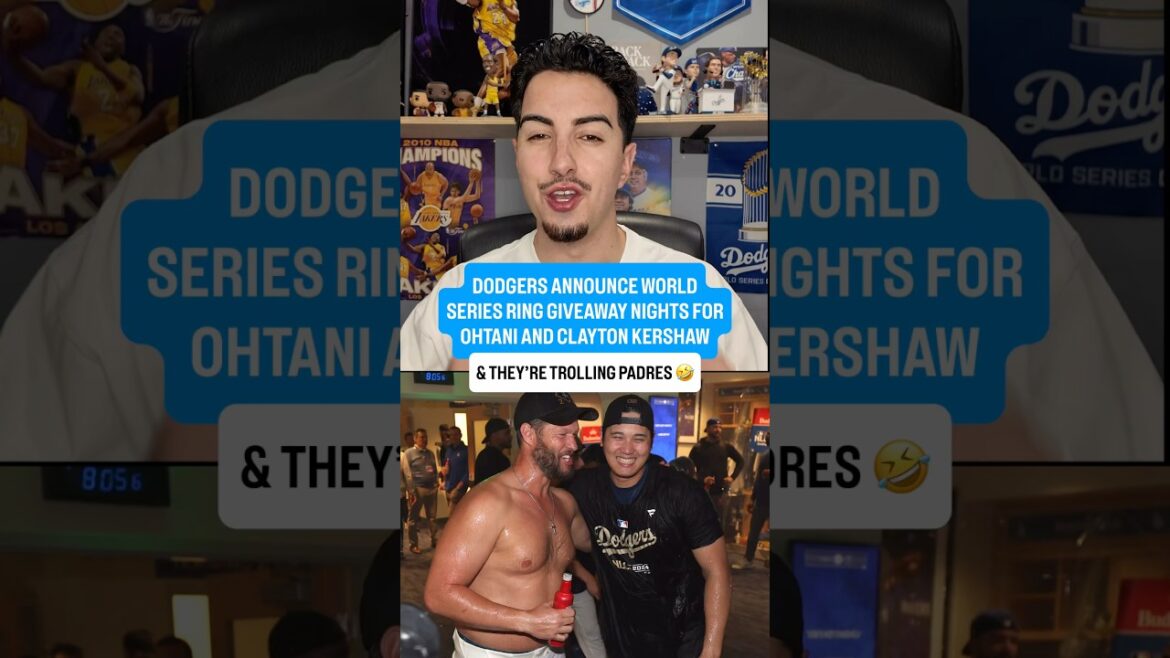 Dodgers announce World Series Ring giveaway nights for Shohei Ohtani & Kershaw & troll the Padres 🤣 Dodgers announce World Series Ring giveaway nights for Shohei Ohtani & Kershaw & troll the Padres 🤣