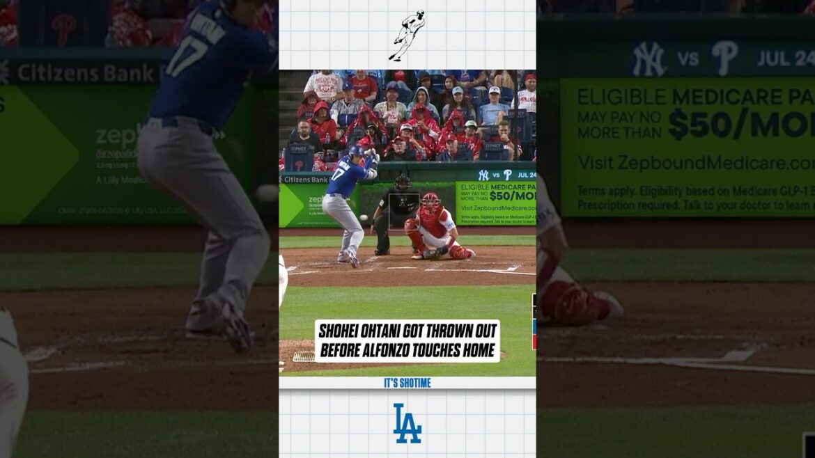 Shohei Ohtani's RBI Hit Ends In A Costly Baserunning Mistake #dodgers #mlb #baseball #shoheiohtani