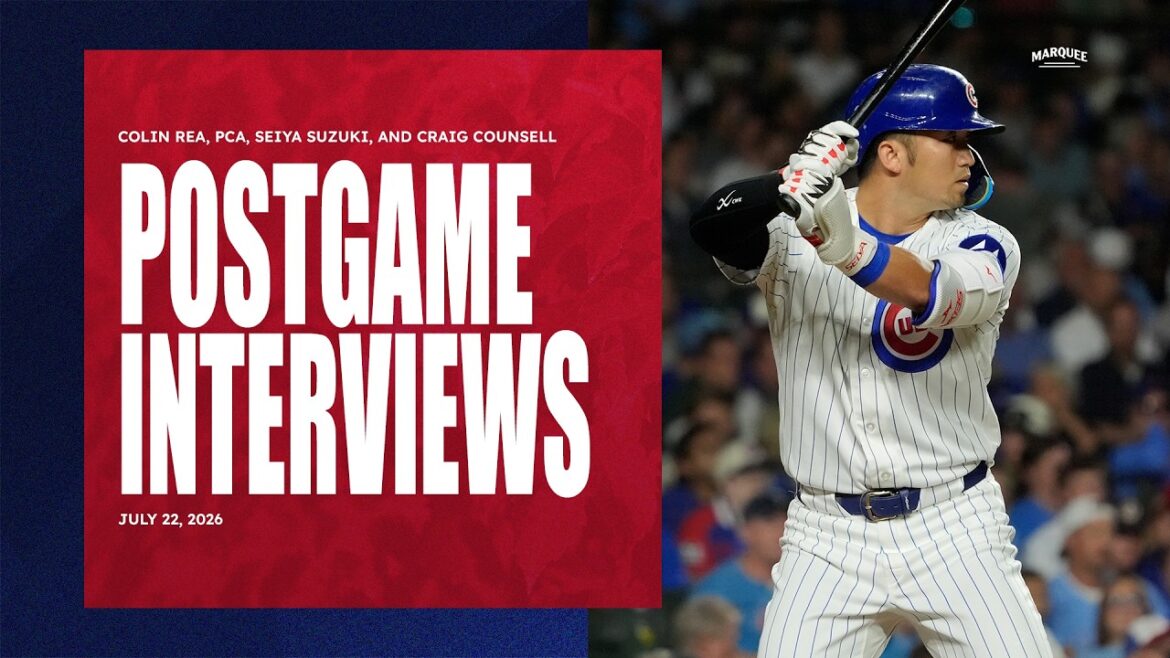 POSTGAME INTERVIEWS: Rea, PCA, Suzuki, and Counsell | Cubs Locker Room Sound (7/22/2026)