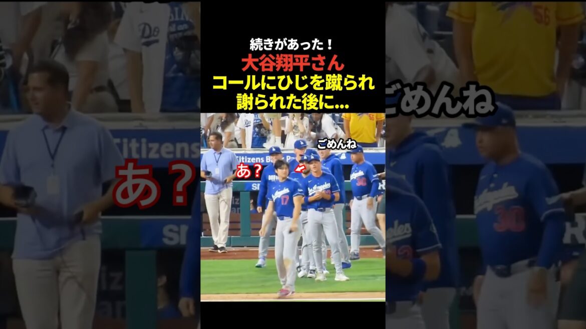 Shohei Ohtani apologizes after being kicked in the right elbow by Alex Cole and appears to have immediately forgiven him! However, Yoshinobu Yamamoto won eight!