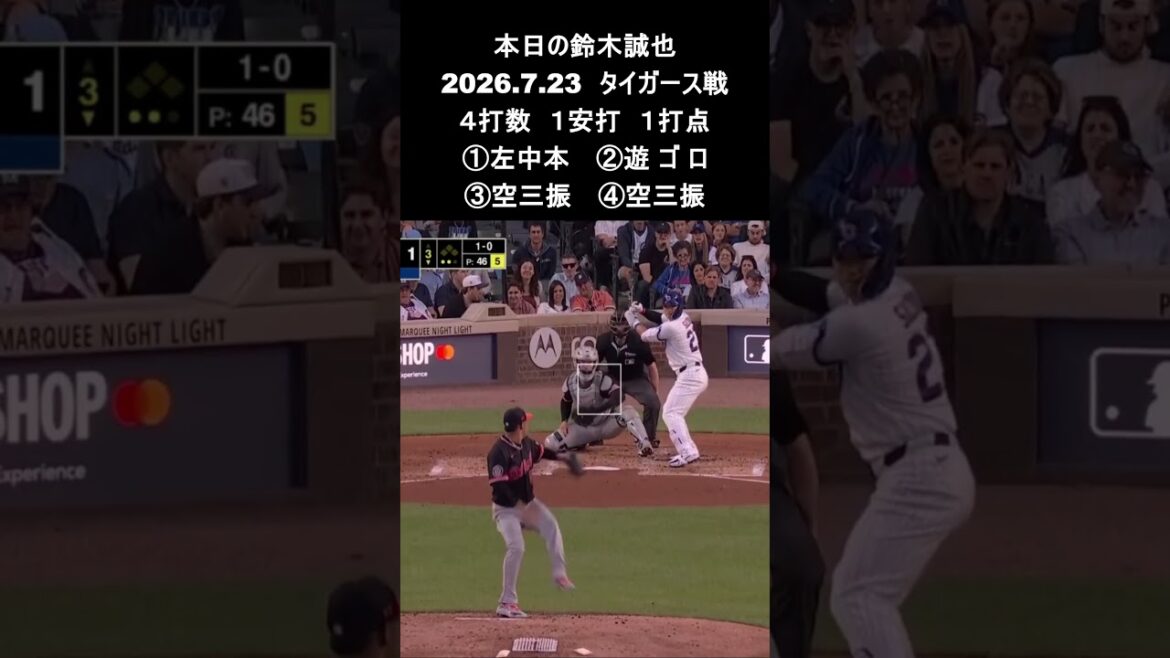 [Seiya Suzuki]2026.7.23 “No. 17 lead-off solo home run” against Tigers #Seiya Suzuki #Cubs #mlb
