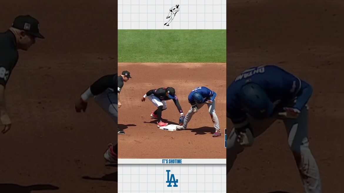 Shohei Ohtani Opens The Game With A Leadoff Double #dodgers #MLB #baseball #sports